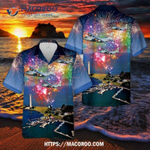 Flyover  The Ohio Air National Guard's Lockheed C-130h Hercules (sn 90-1794) From The 164th Airlift Squadron, 179th Wing, Performed A Hawaiian Shirt Flyover On 4th Of July In Put-in-bay, Ohio.