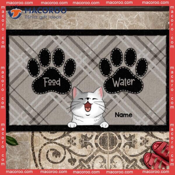 Food Or Water Cat Choice Front Door Mat, Gifts For Lovers, Personalized Doormat