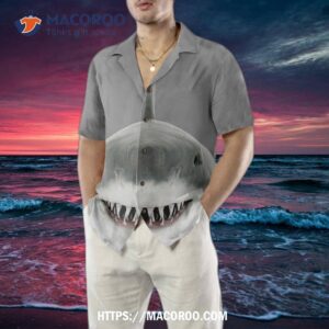 for shark smile hawaiian shirt shark button up shirt adults print 4