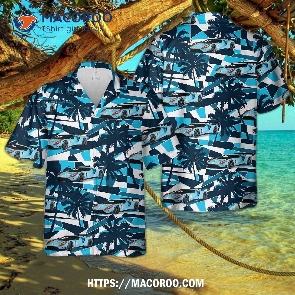 Ford Gt Mk. Ii #1 Multimatic Motorsports Gulf Blue Livery 2019 Hawaiian Shirt Ford Gt Mk. Ii #1 Multimatic Motorsports Gulf Blue Livery 2019 Hawaiian Shirt