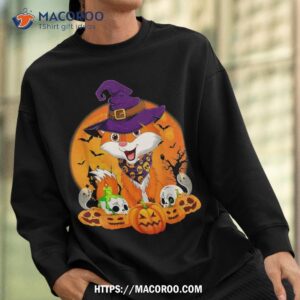 fox lover scary pumpkin skull witch halloween shirt skeleton masks sweatshirt