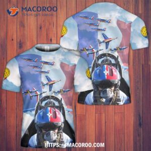 French Air And Space Force Patrouille De France (paf) Precision Aerobatics Demonstration 3D T-Shirt