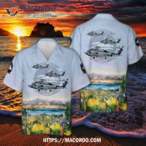Friday  U.s. Navy Helicopter Maritime Strike Squadron 75 (helmarstrikeron 75) Hsm-75 Wolfpack Mh-60r Seahawk Hawaiian Shirt Friday