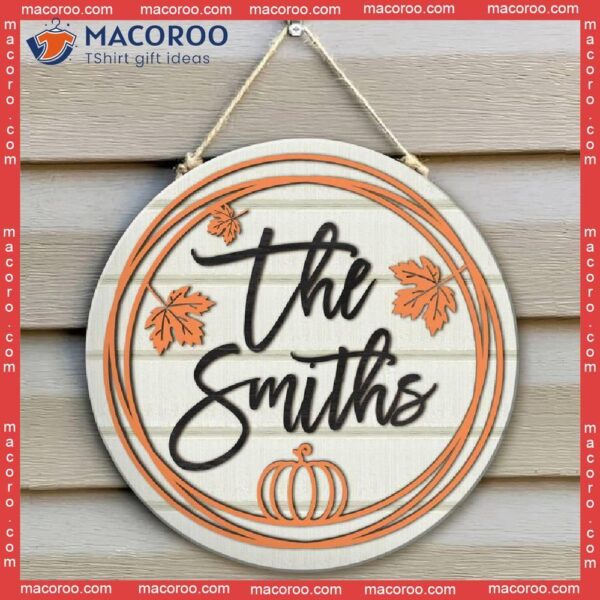Front Door Sign, Last Name Wood Housewarming Gift, Fall Hanger, Porch Decor,fall Decor, Personalized Family Sign