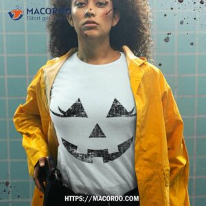 fun halloween jack o lantern pumpkin eyelashes face vintage shirt tshirt 2