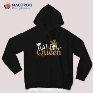 Fun Hallowqueen Halloween Shirt Cat Skull Queen Crown Tee, Scary Skull