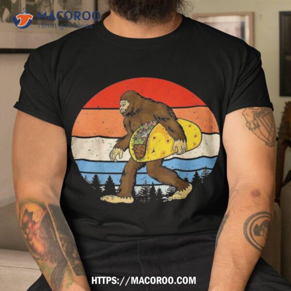 Funny Bigfoot Holding Taco, Taco Lover, Shirt, Gift For Dad