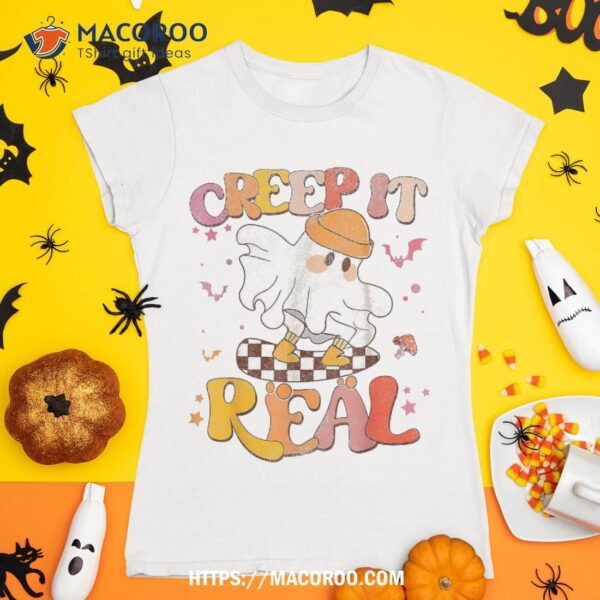 Funny Creep It Real Ghost Pumpkin Halloween Spooky Season Shirt, Sugar Skull Pumpkin