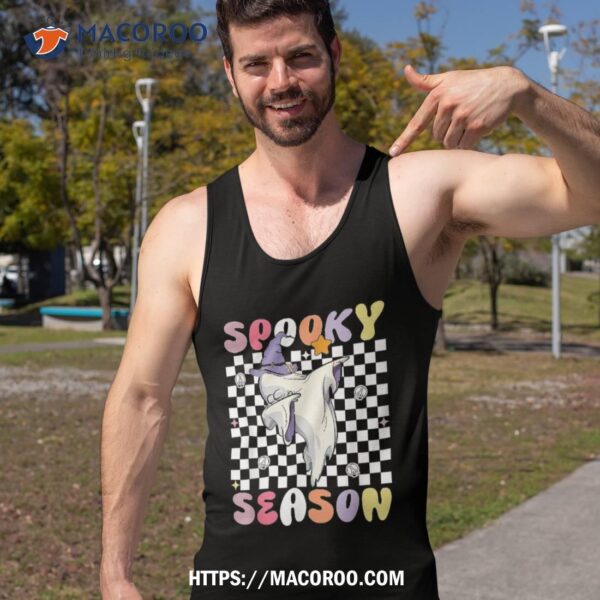 Funny Dabbing Ghost Retro Groovy Halloween Spooky Season Shirt