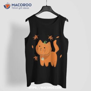 funny halloween cat shirt pumpkin jack o lantern gift tank top