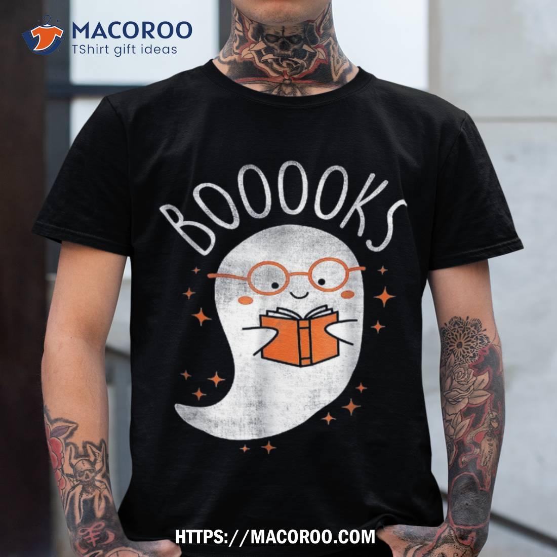 Funny Halloween Cute Ghost Book Reading School Teacher Shirt Halloween Hostess Gifts Tshirt