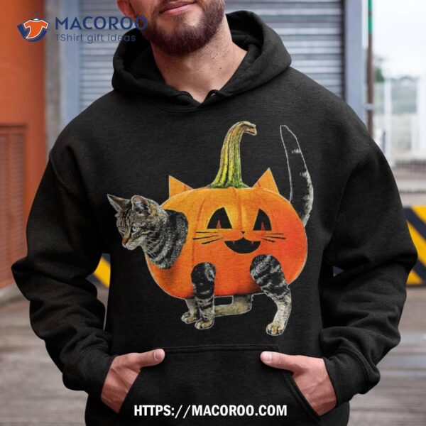 Funny Halloween Pumpkin Jack-o-lantern Cat Shirt