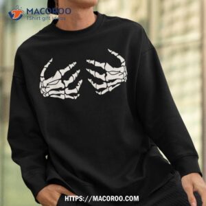 funny halloween touchy chest skeleton hands human shirt scary skull sweatshirt