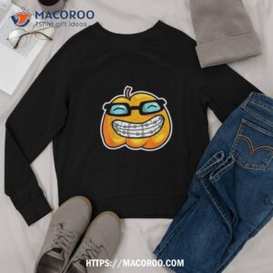funny nerdy pumpkin halloween glasses braces nerd geeky shirt sweatshirt
