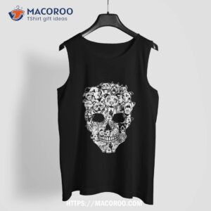 funny pitbull skull dog skeleton halloween shirt spooky scary skeletons tank top