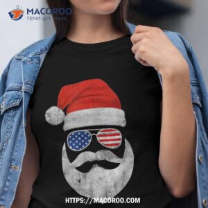 funny santa claus face sunglasses with hat beard christmas shirt santa claus 1985 tshirt