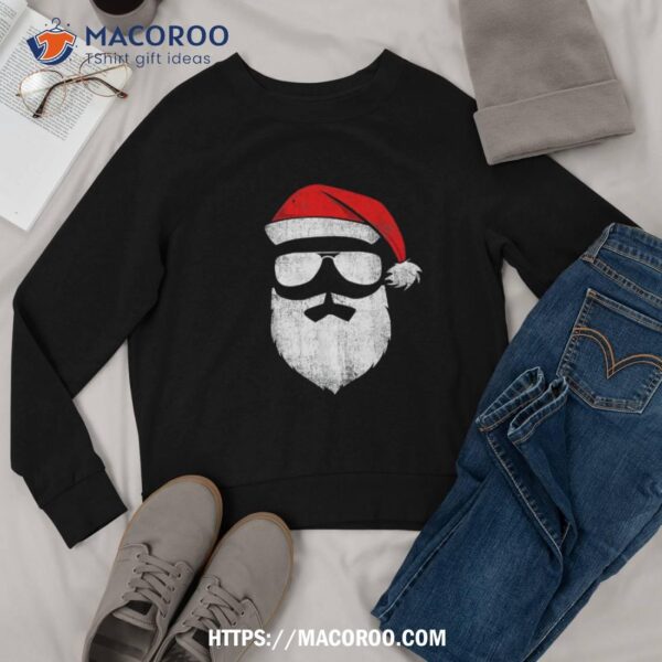 Funny Santa Claus Face Sunglasses With Hat Beard Christmas Shirt, Santa Claus Marvel