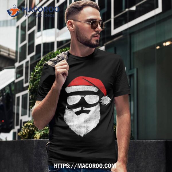 Funny Santa Claus Face Sunglasses With Hat Beard Christmas Shirt, Santa Claus Marvel