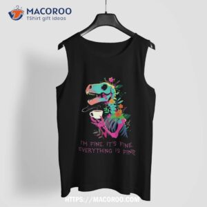 funny skeleton dinosaur costume goth halloween shirt spooky scary skeletons tank top