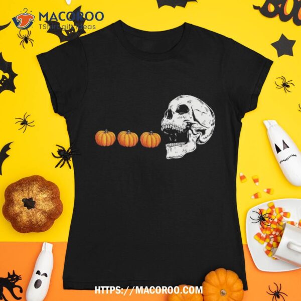 Funny Skeleton Halloween Pumpkin Skull Toddler Kid Shirt, Halloween Skull