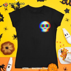 Funny Skull Trippy Vaporwave Halloween Techno Rave Edm Music Shirt, Scary Skull