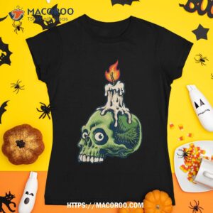 Funny Trick Or Treat Halloween Skull With Candle Shirt, Skull Pumpkin
