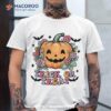 Funny Trick Or Treat Pumpkin Flower Halloween Spooky Season Shirt, Sugar Skull Pumpkin