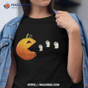 Funny Video Game Halloween Pumpkin Eating Ghosts Shirt