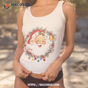 funny vintage pink santa claus christmas design shirt santa tracker 2023 tank top 1