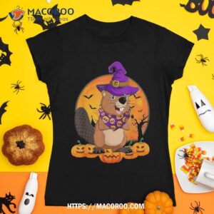 funny witch hat pumpkin beaver halloween shirt tshirt 1