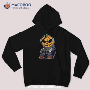 gamer pumpkin lazy halloween costume cool video game gaming shirt hoodie