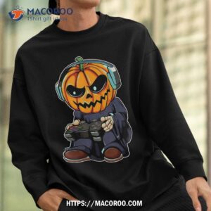 gamer pumpkin lazy halloween costume cool video game gaming shirt sweatshirt