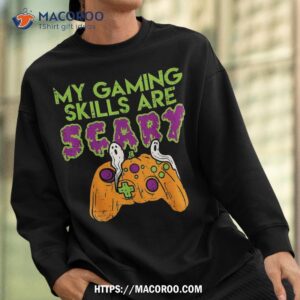 gaming skills scary pumpkin controller boys halloween gamer shirt sweatshirt