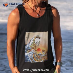 garfield great wave of lasagna shirt tank top