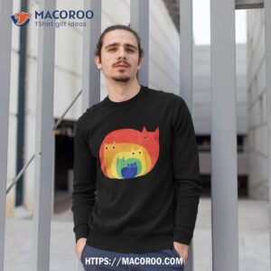gay pride cat lgbt shirt cats pile cute anime rainbow sweatshirt 1