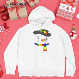 gay pride snowman lgbtq lesbian winter cute snow shirt beach snowman hoodie