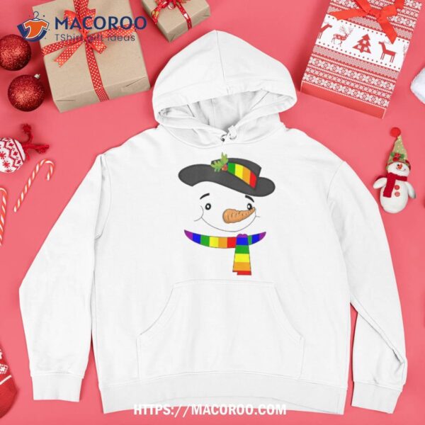 Gay Pride Snowman Lgbtq Lesbian Winter Cute Snow Shirt, Beach Snowman