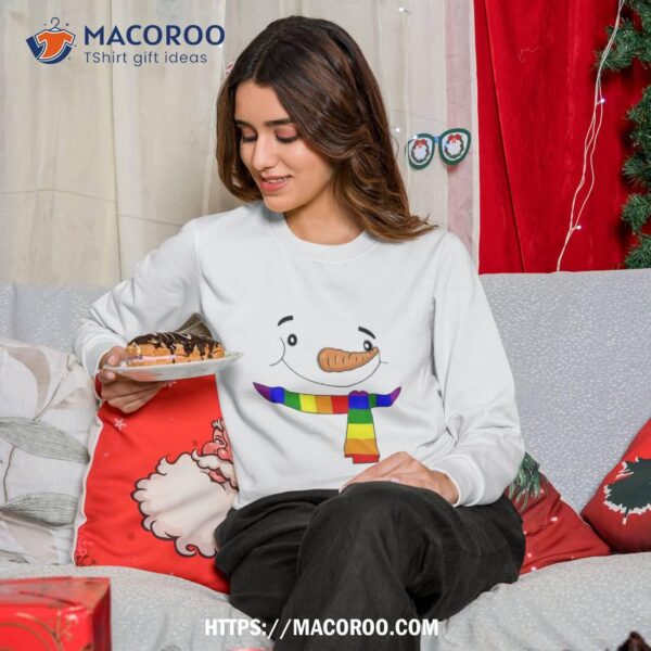 Gay Pride Snowman Lgbtq Lesbian Winter Cute Snow Shirt, Snowman Gifts For Christmas