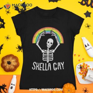 Gay Skeleton Lazy Halloween Costume Funny Skull Lgbt-q Pride Shirt, Halloween Skull