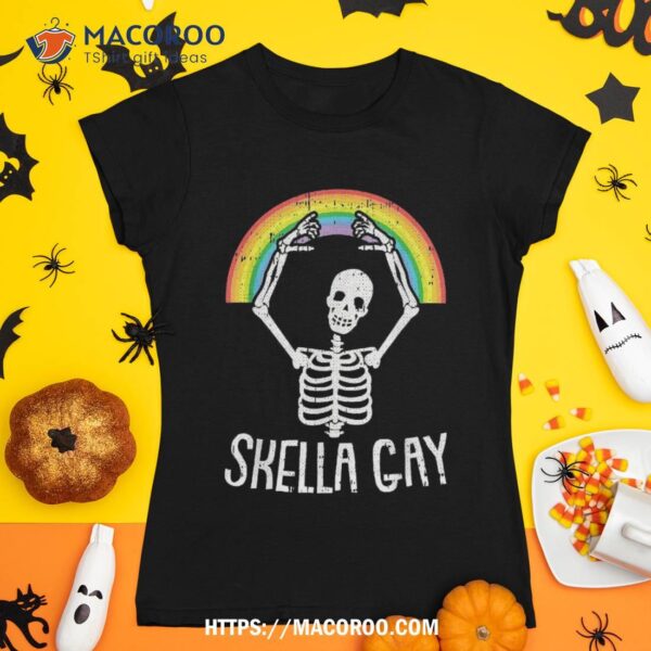 Gay Skeleton Lazy Halloween Costume Funny Skull Lgbt-q Pride Shirt, Halloween Skull