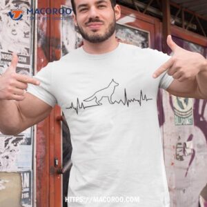German Shepherd Dog Heartbeat Funny Gift Tee Shirt, Small Father’s Day Gifts