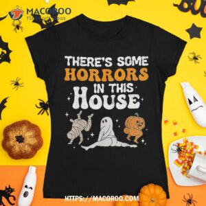 Ghost Pumpkin Halloween There’s Some Horrors In This House Shirt, Skull Pumpkin