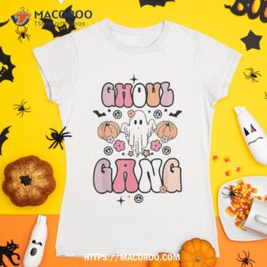 ghoul gang groovy hey boo pumpkin crew funny halloween shirt skeleton masks tshirt 1