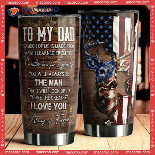 Gift For Dad Deer Hunting Stainless Steel Tumbler