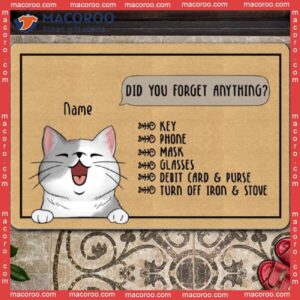 Gifts For Cat Lovers, Did You Forget Anything Cats Remind Front Door Mat, Personalized Doormat