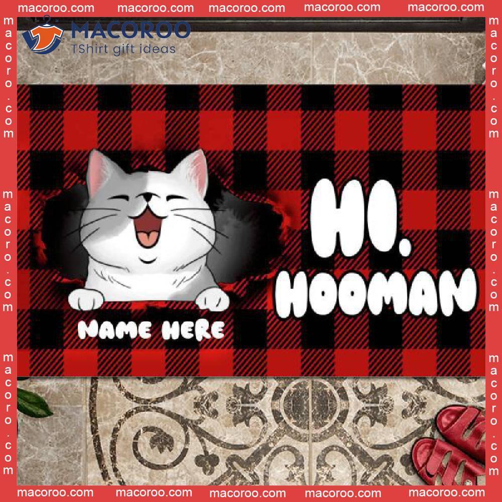 Cat Christmas Dloormat, Kawaii Cat Merry Xmas Flooring Doormat For
