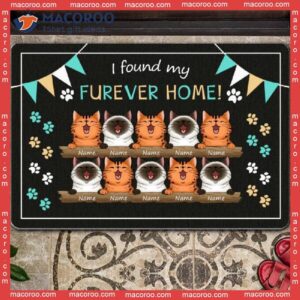 Gifts For Cat Lovers, Personalized Doormat, I Found My Furever Home Outdoor Door Mat