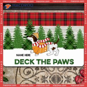 Gifts For Cat Lovers, Season’s Greetings Green Red Plaid Holiday Doormat,christmas Personalized Doormat