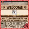 Gifts For Cat Lovers, Welcome To The Shitshow Custom Doormat, Vintage Front Door Mat