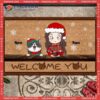 Gifts For Cat Lovers, Welcome You Girl & Her Cats Personalized Doormat,christmas Front Door Mat